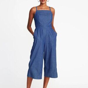 Old Navy Waist-Defined Square-Neck Cami Jumpsuit for Women Medium Wash XL Tall